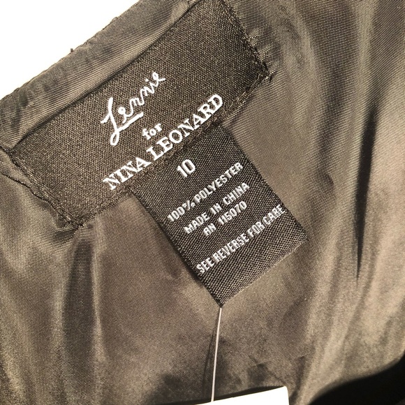 🍭NWT Lennie for Nina Leonard Black Dress Sz 10 - Picture 5 of 5